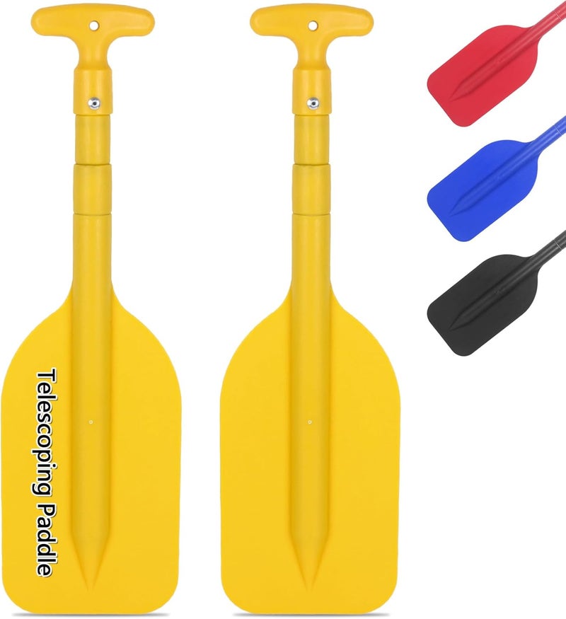 DEDU Boat Paddle Telescoping 2 Pack, Boat Oars Collapsible Emergency Paddle 21"-43" Adjustable, Telescoping Canoe Paddle Aluminum Shaft Anti Slip for Kids and Adults - Image 1